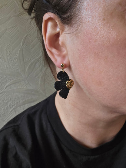 Glitter flower dangles| can be switched for fish hook