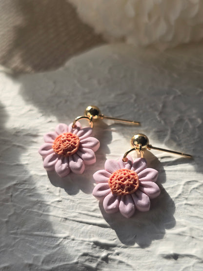 Pastel daisy dangles| can be switched for silver and or fish hook