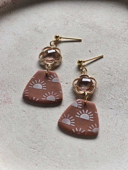 Sun print gem dangles