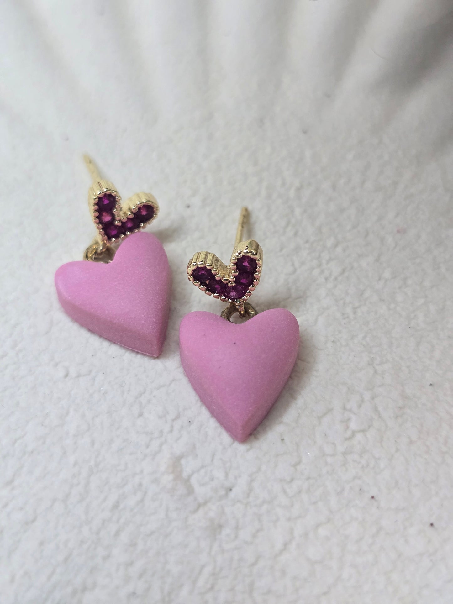 Bubble heart gem dangles