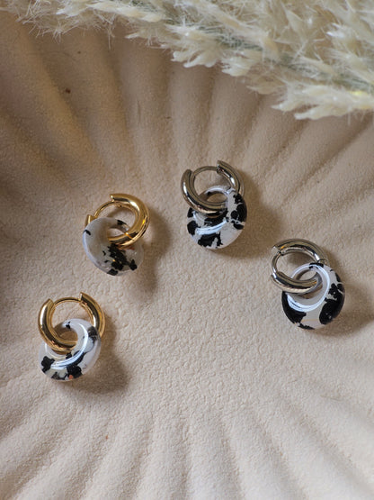2 in 1 hoops - Dalmatian jasper