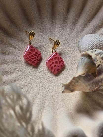 Petal pink coral dangles