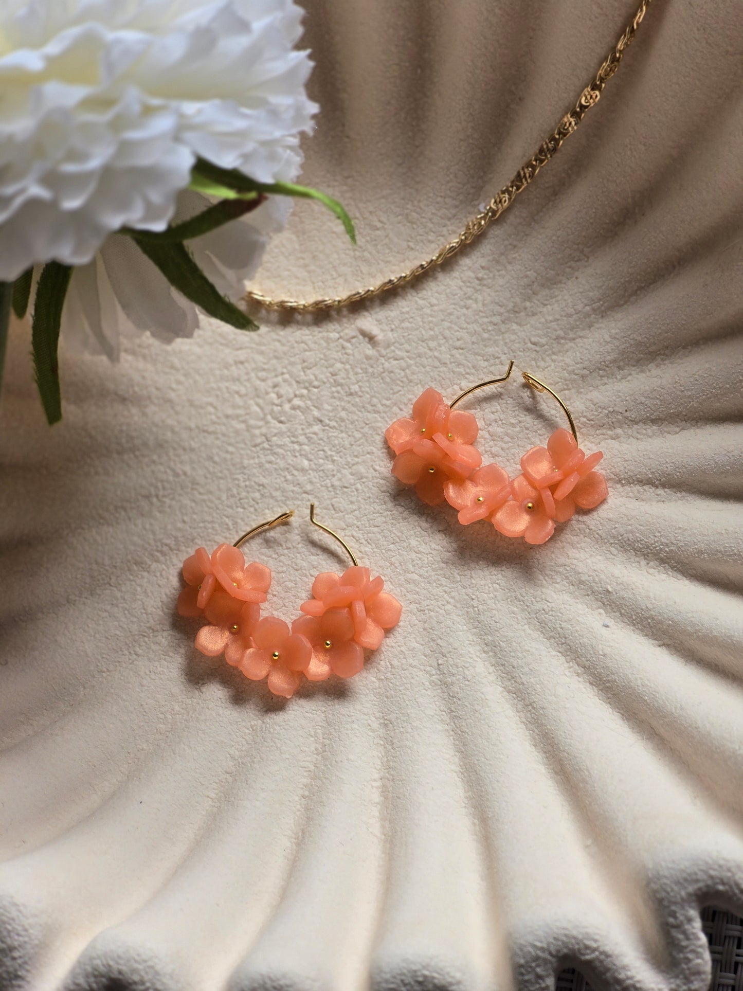 Flower hoops| Peach