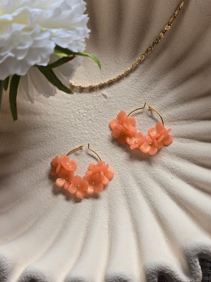 Flower hoops| Peach