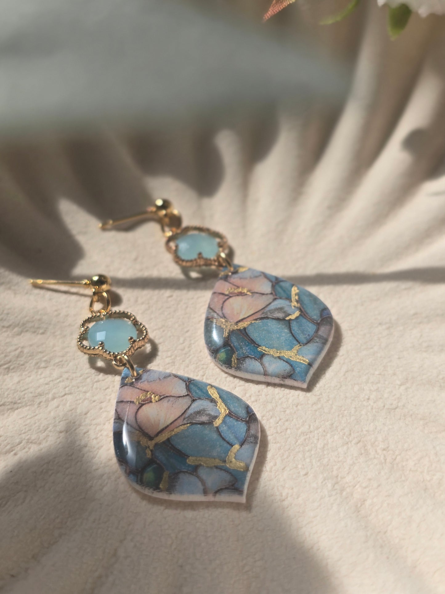 Floral gem dangles