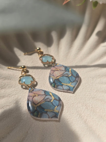 Floral gem dangles