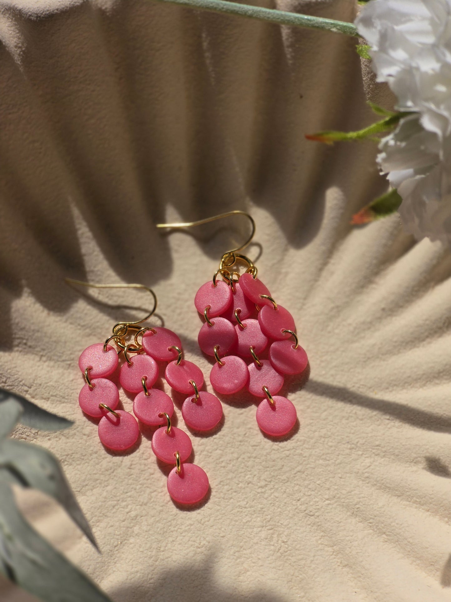 Circle chain drop earrings