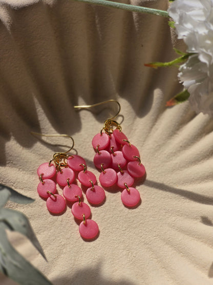 Circle chain drop earrings