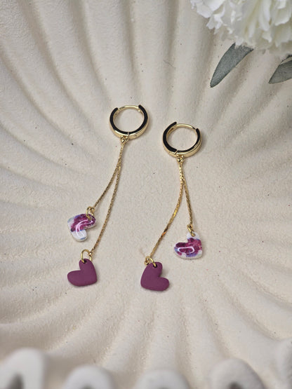 Heart drop hoops