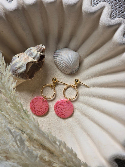 Pink coral charm dangles|can be switched for fish hook