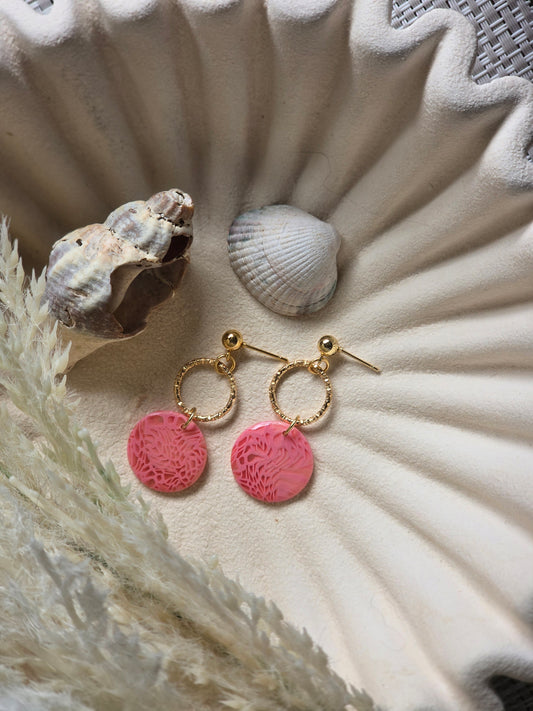 Pink coral charm dangles|can be switched for fish hook