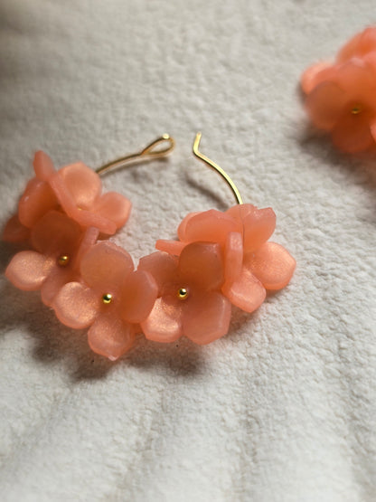 Flower hoops| Peach