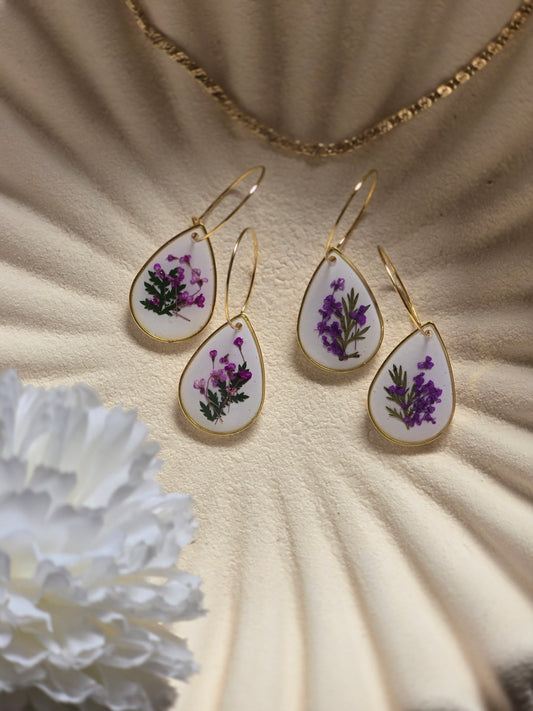 Purple floral hoops