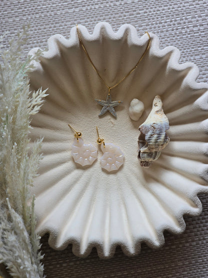 Opal shell dangles| can be switched for silver and/or fish hook