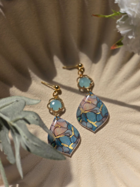 Floral gem dangles