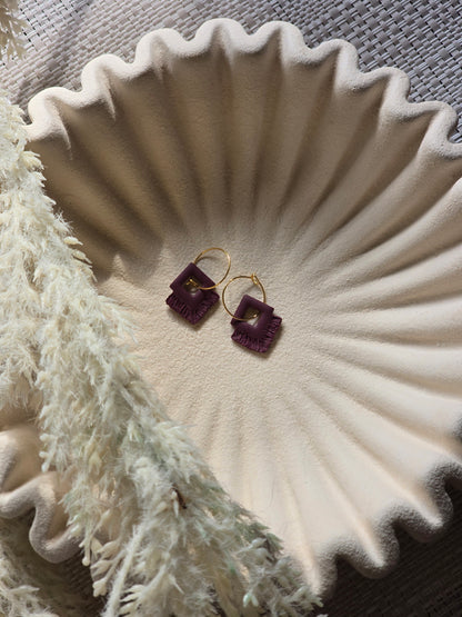 Fringe detailed hoops| can be switched for silver