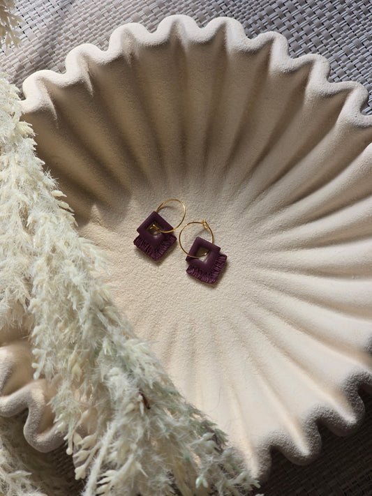 Fringe detailed hoops| can be switched for silver