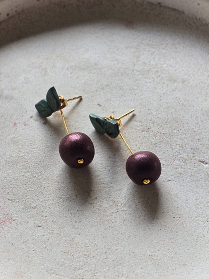Cherry drop dangles|can be switched for silver