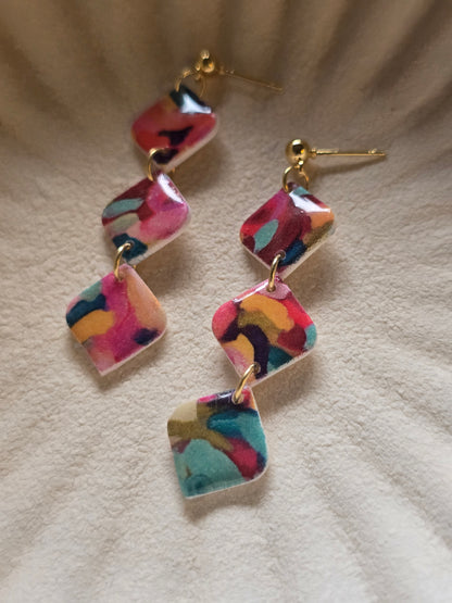 Talulah| abstract print| can be switched for silver/fish hook