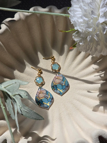 Floral gem dangles