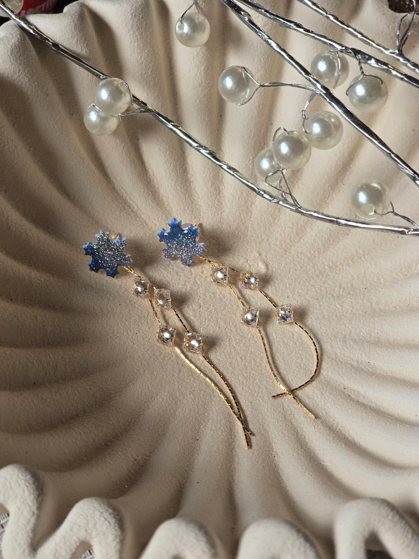 2 in 1 snowflake earrings