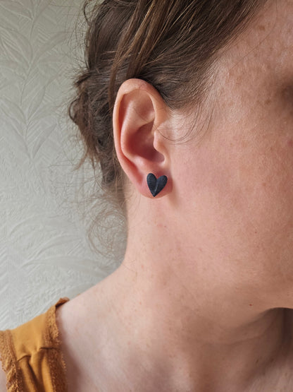 Duo heart studs