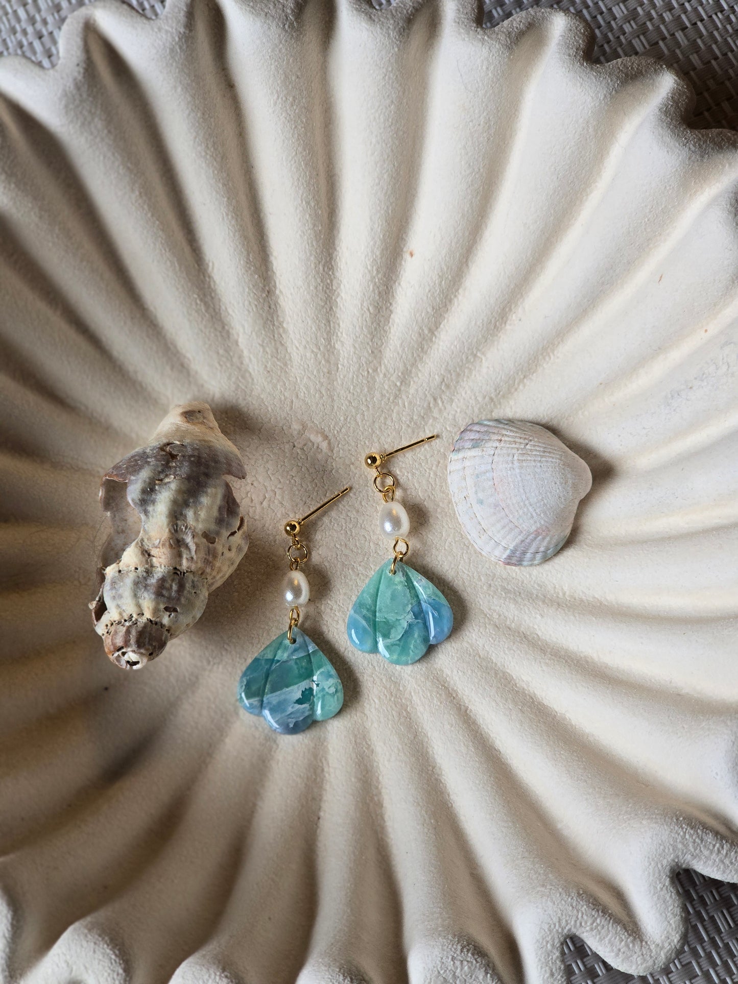 Sea glass and pearl dangles|can be switched for silver