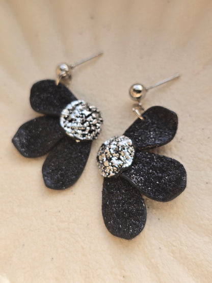 Glitter flower dangles| can be switched for fish hook