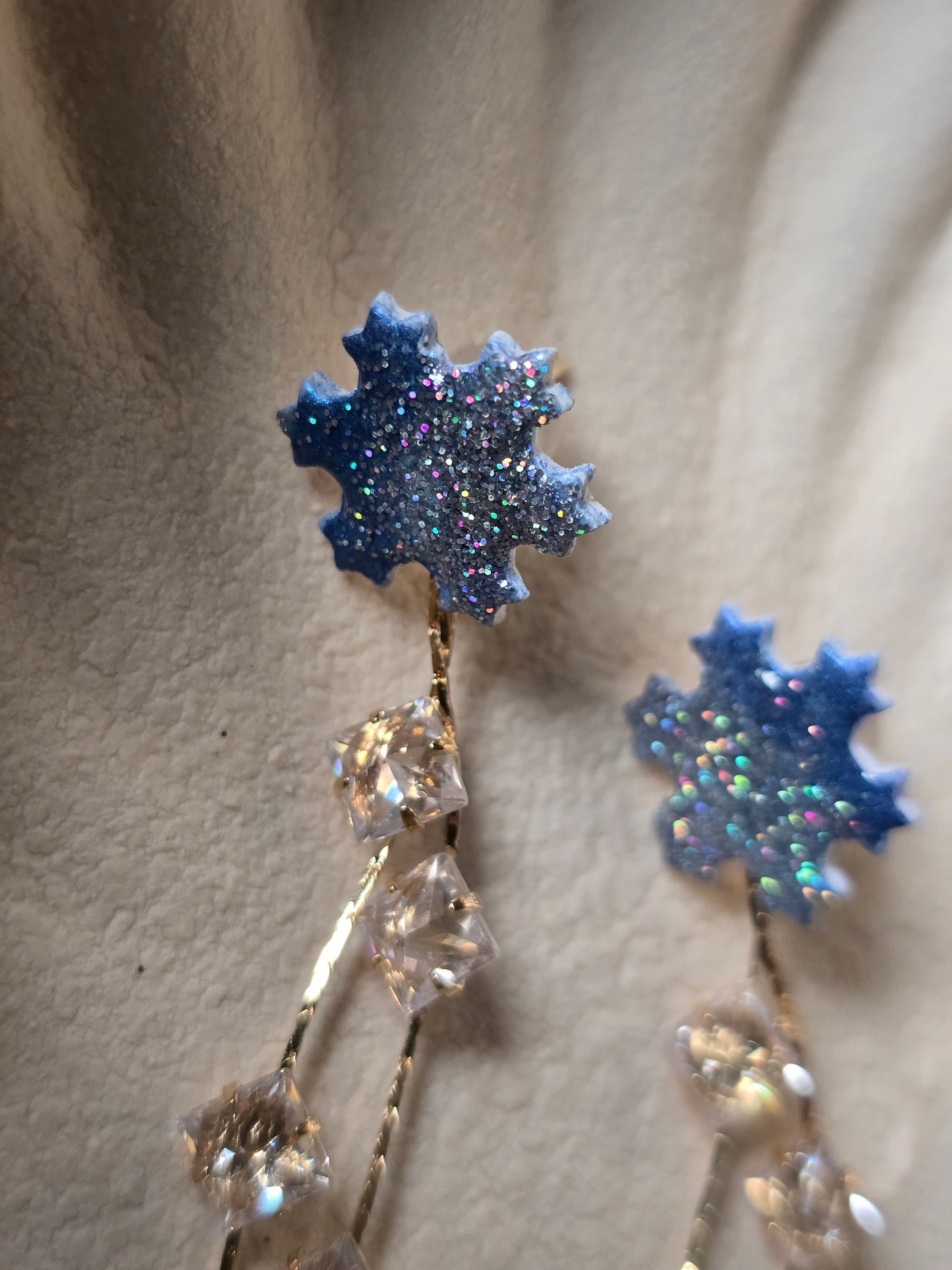 2 in 1 snowflake earrings
