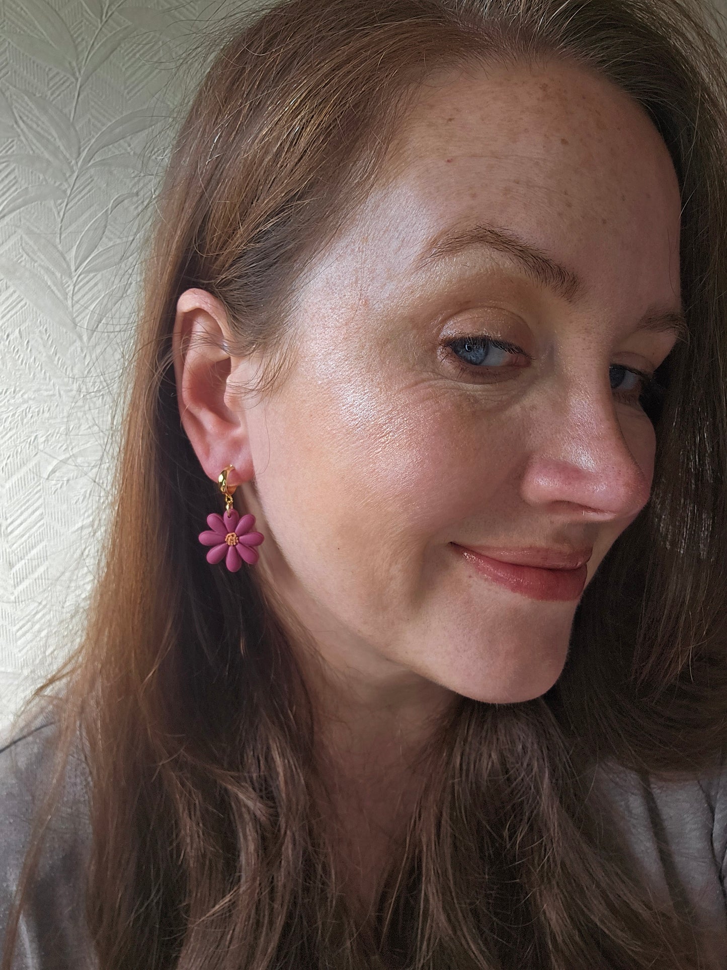 Pink daisy huggies|can be switched for silver