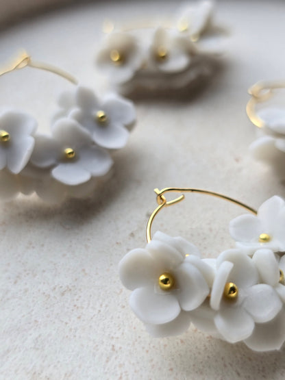 Flower hoops| opaque blue