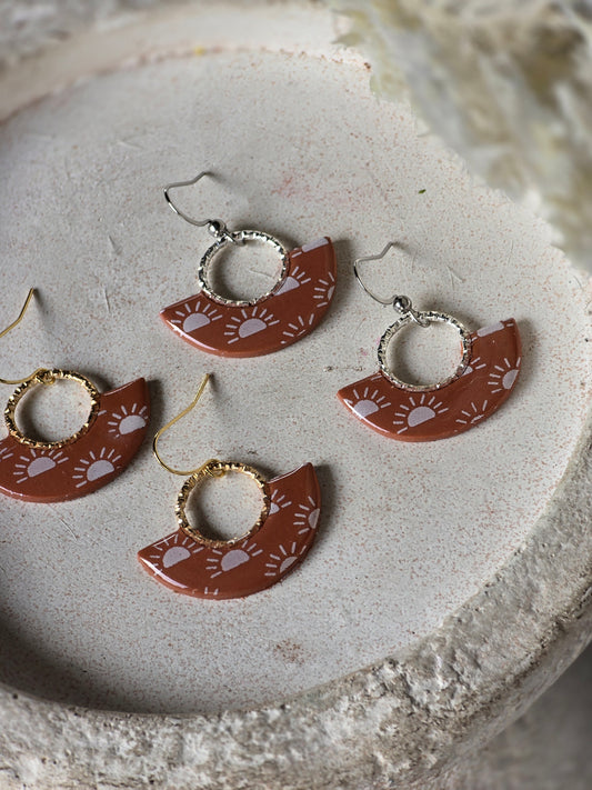Sun print charm dangles
