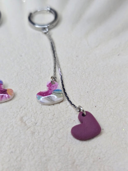 Heart drop hoops
