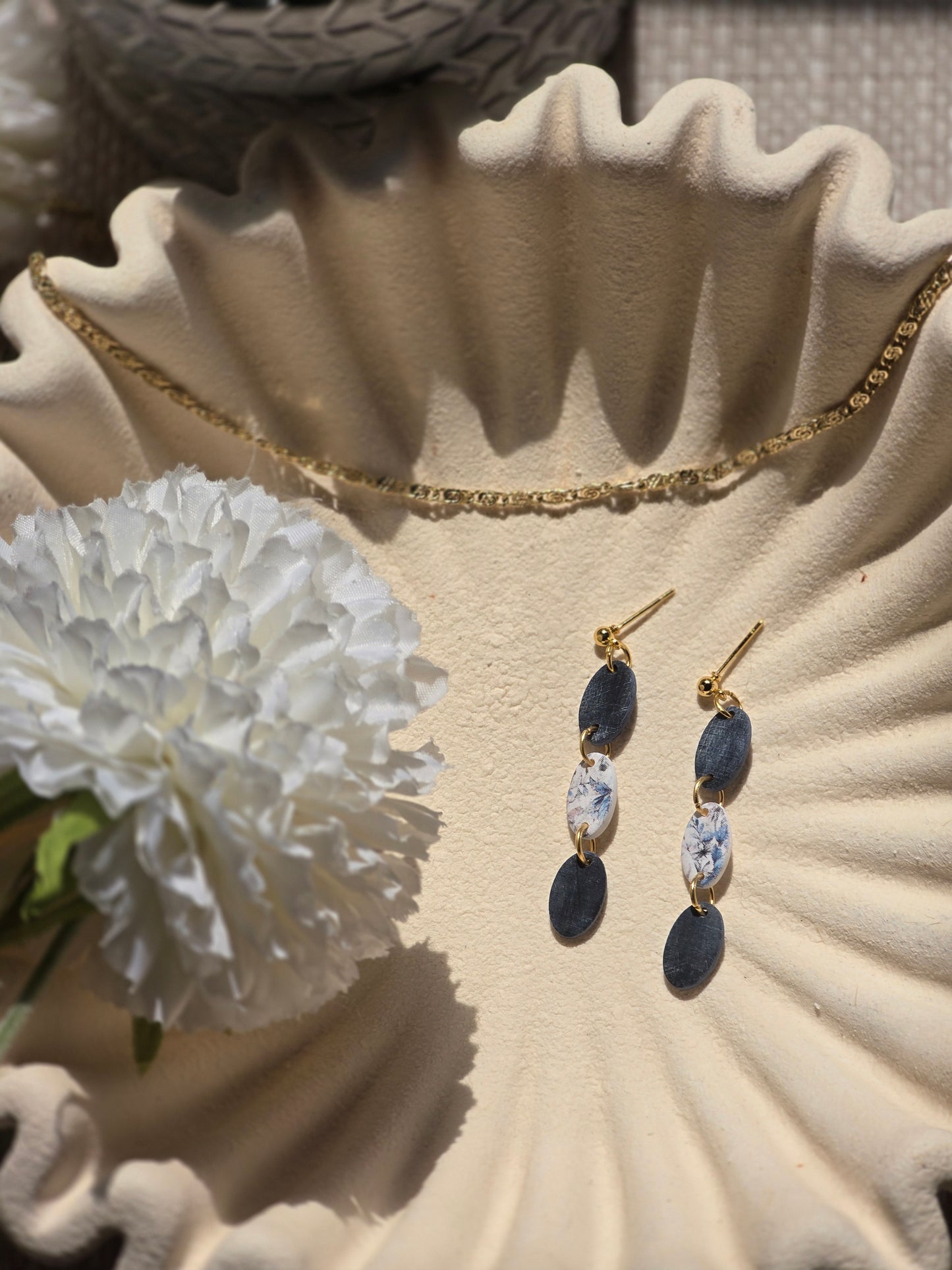 Sophie in denim| can be switched for silver/ fish hook