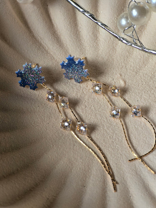 2 in 1 snowflake earrings