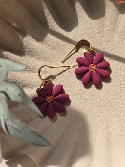 Pink daisy huggies|can be switched for silver