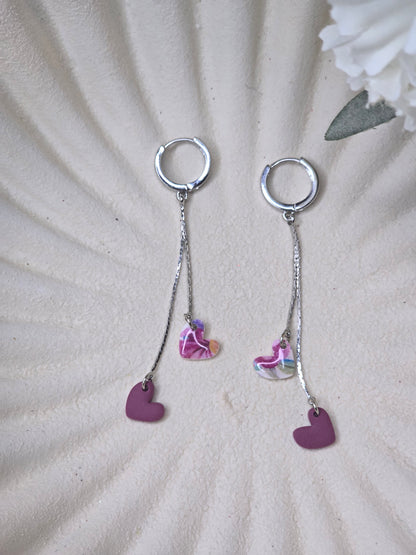 Heart drop hoops