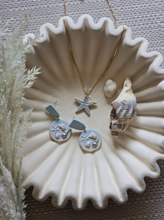 Shimmer shell dangles| can be switched for silver
