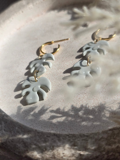 Raindrop palm leaf dangles| Can be switched for silver