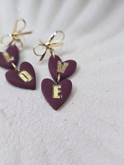 L.O.V.E bow dangles