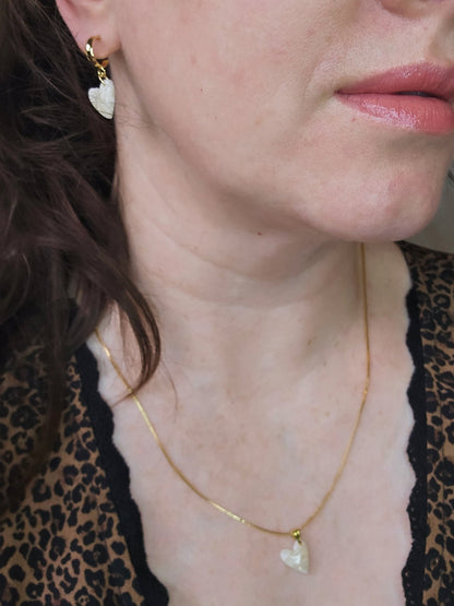 Heart necklace and earrings set