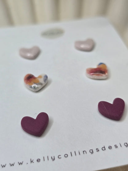 Trio of heart studs