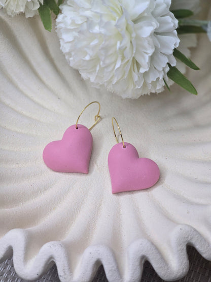 Bubble heart hoops| can be switched for silver