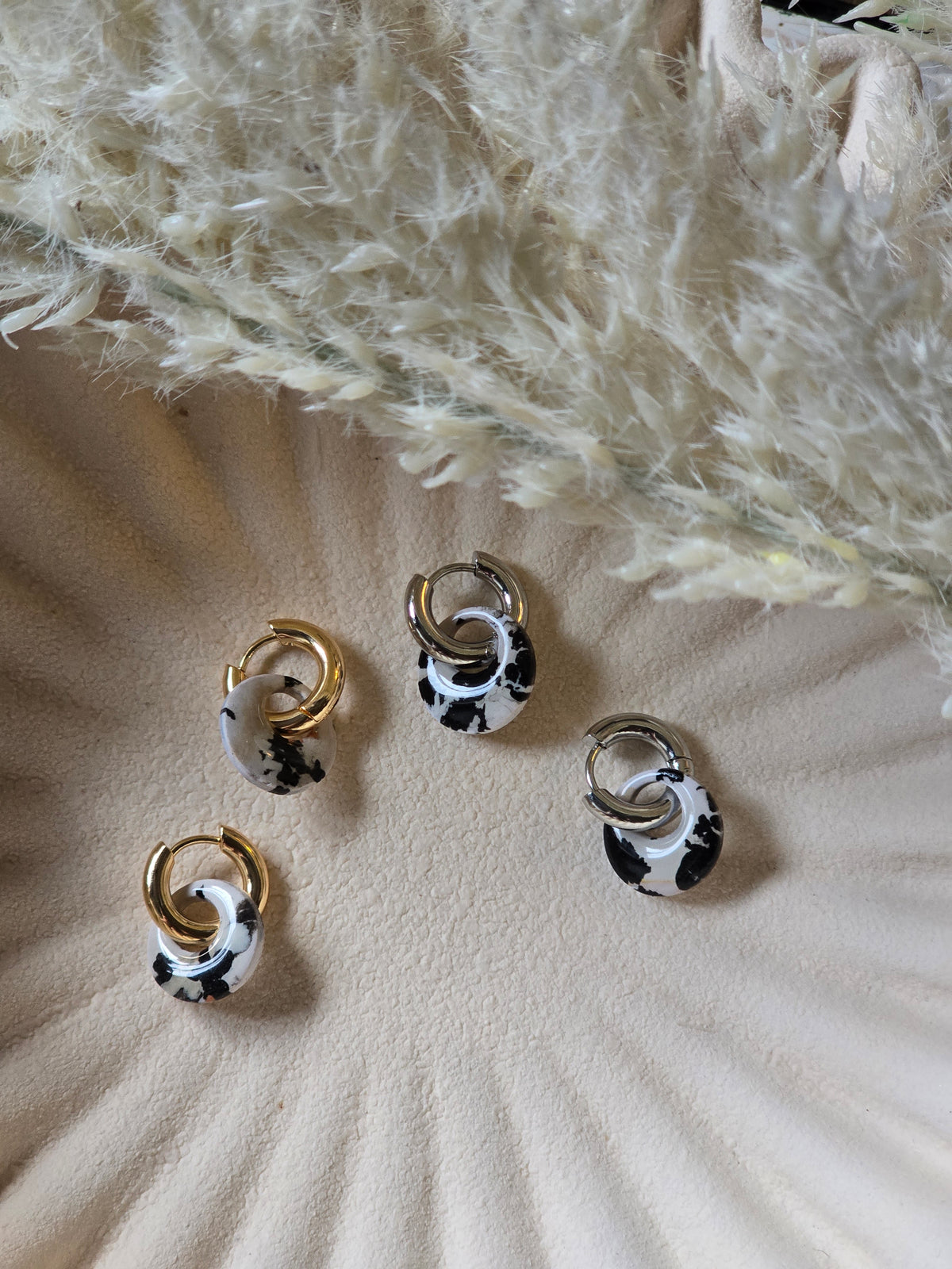 2 in 1 hoops - Dalmatian jasper
