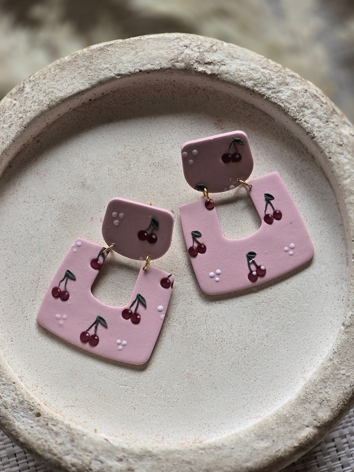 Cherry statement dangles| Can be switched for silver
