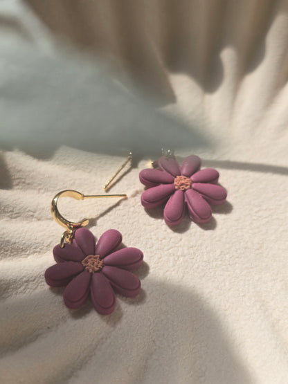 Pink daisy huggies|can be switched for silver