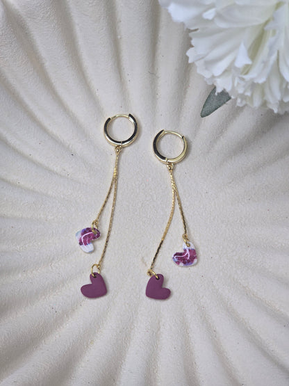 Heart drop hoops