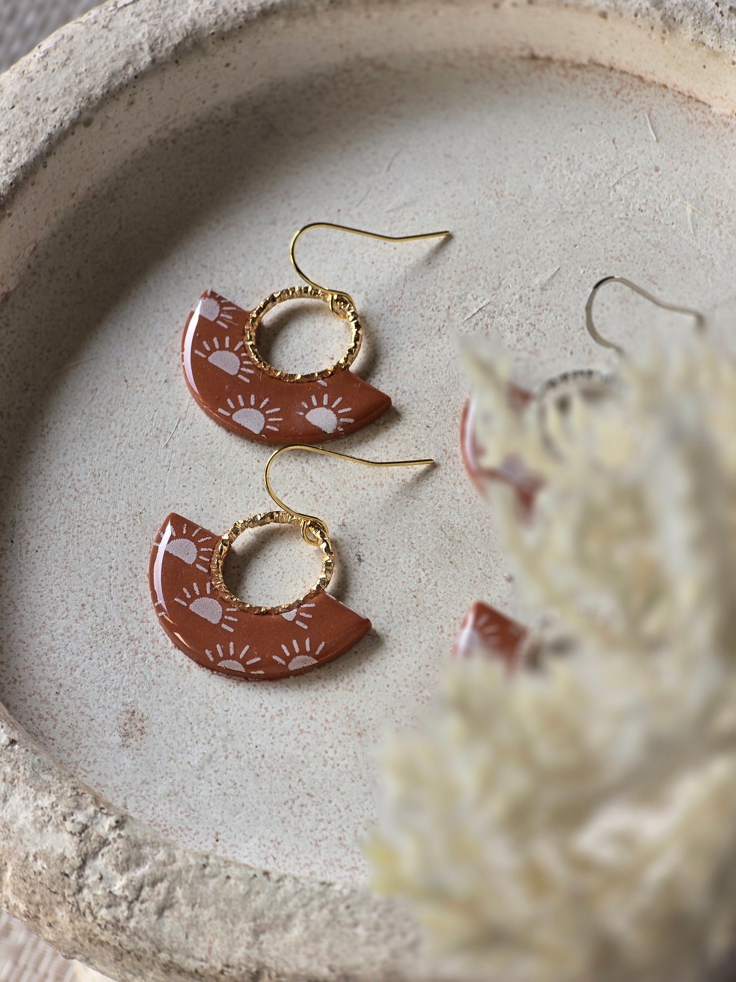Sun print charm dangles