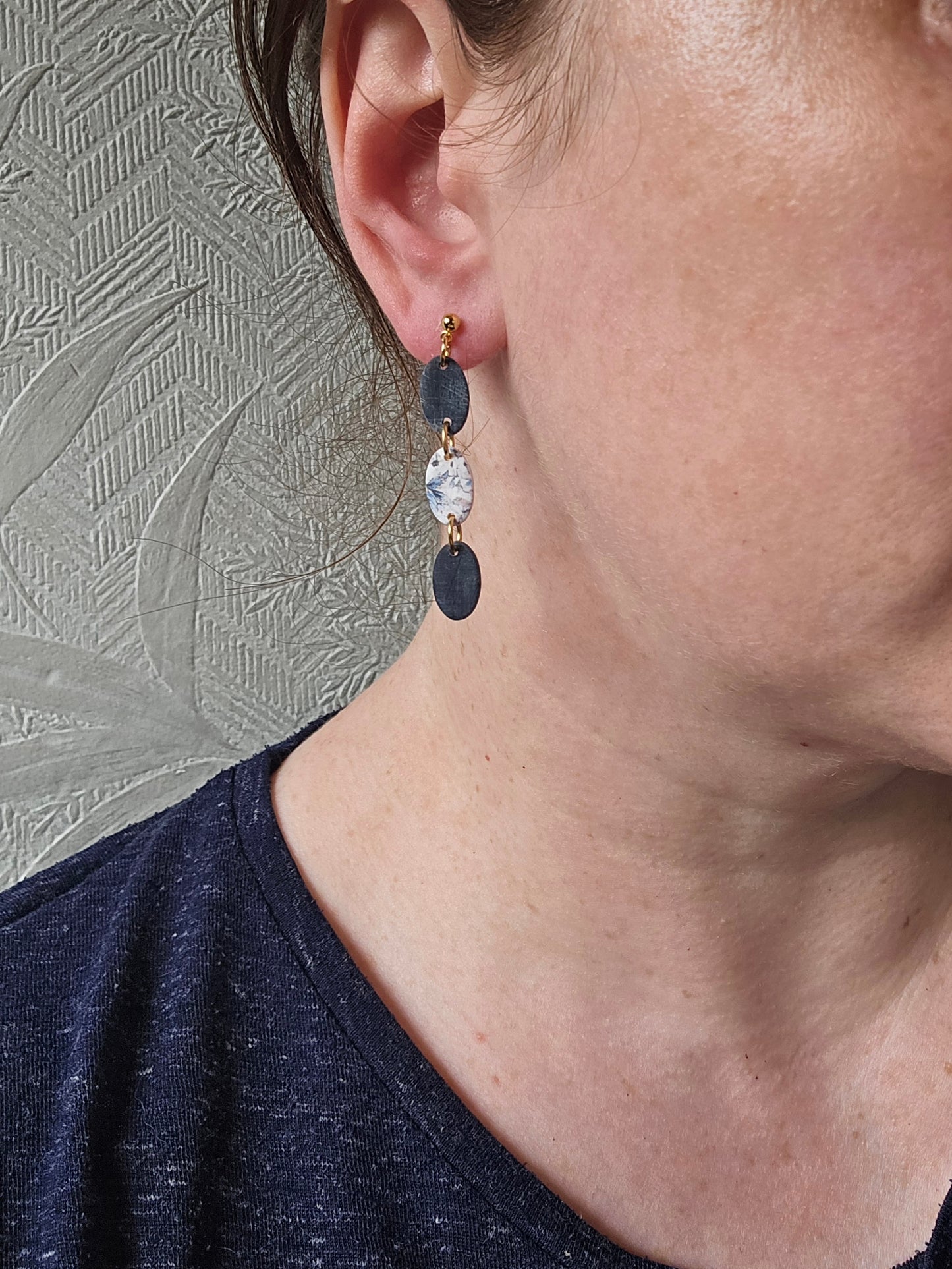 Sophie in denim| can be switched for silver/ fish hook