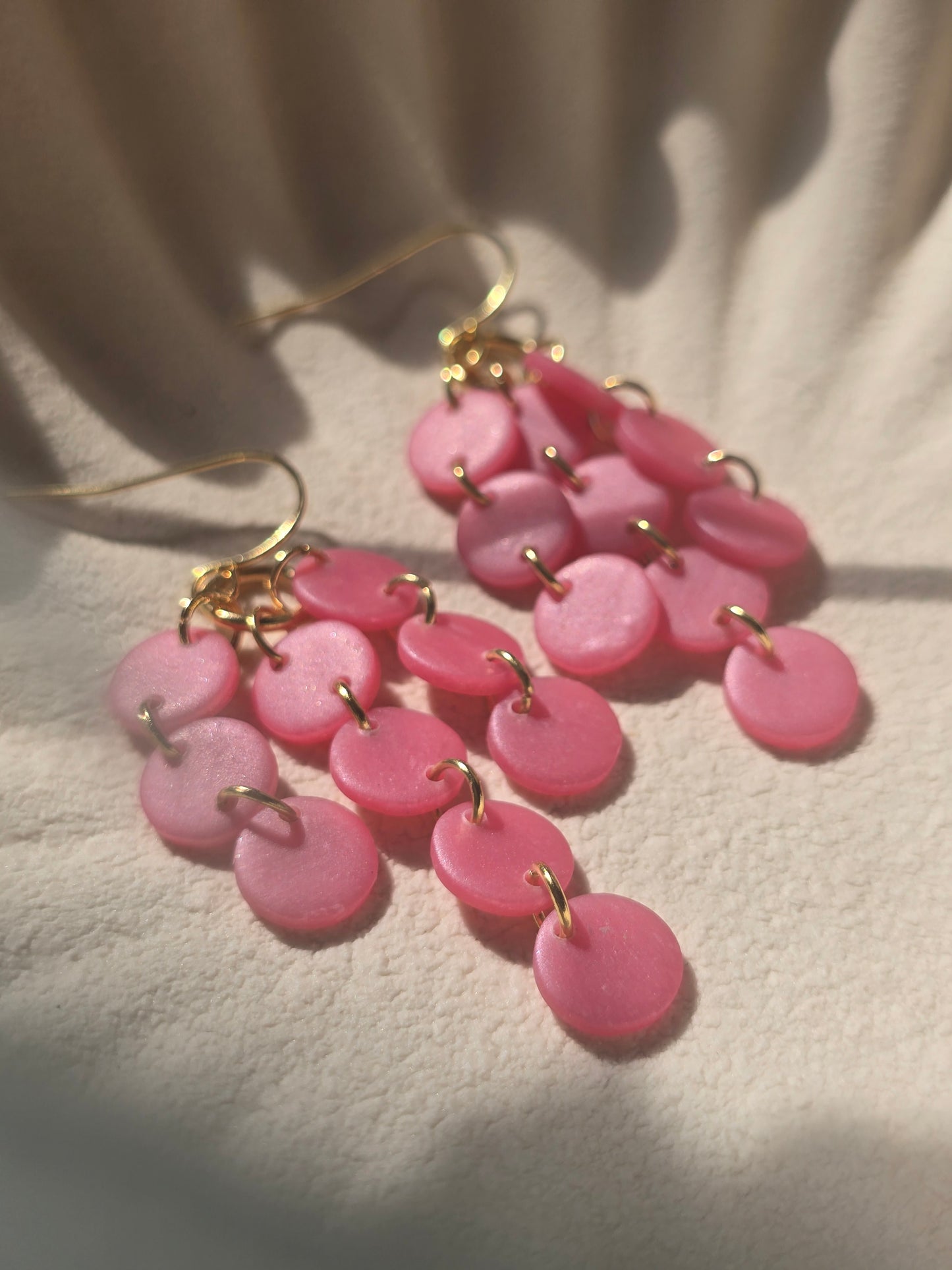 Circle chain drop earrings